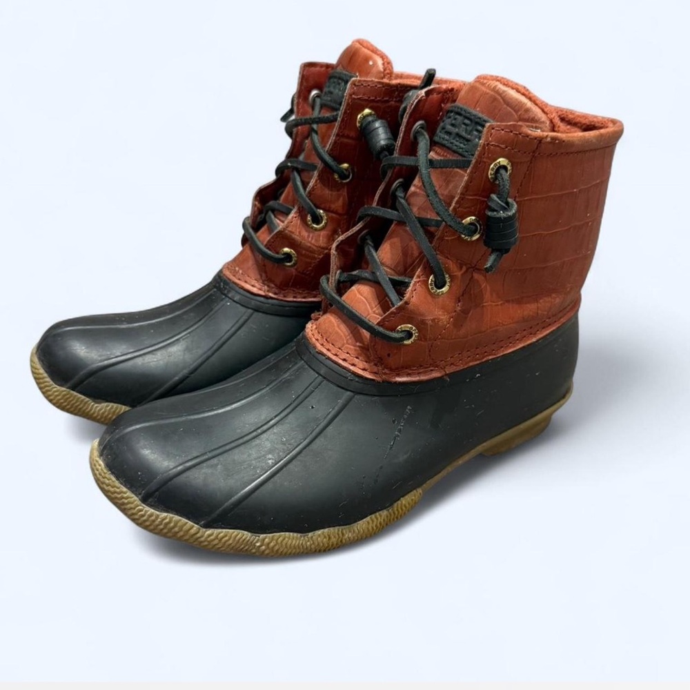 Waterproof Sperry Duck Boots - Black and Brown